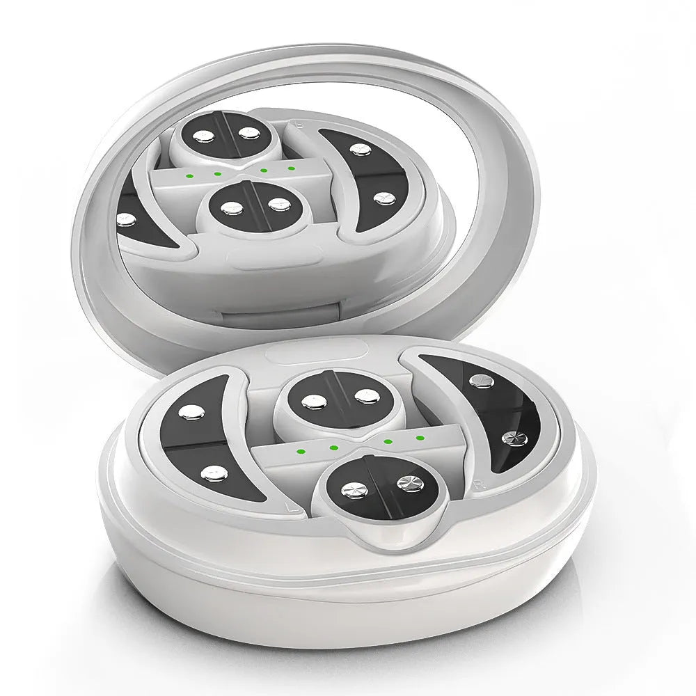 White wireless red light and EMS eye and facial beauty massager device
