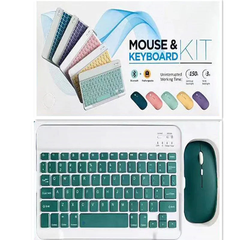 10-inch Bluetooth keyboard and mouse set in multiple colour options with compact wireless design
