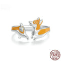 Silver electroplated ring with cartoon corgi design for women, colour SCR1014-E