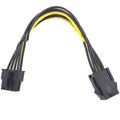 Black 20cm 6-pin to 8-pin graphics card power cable extension for PC builds