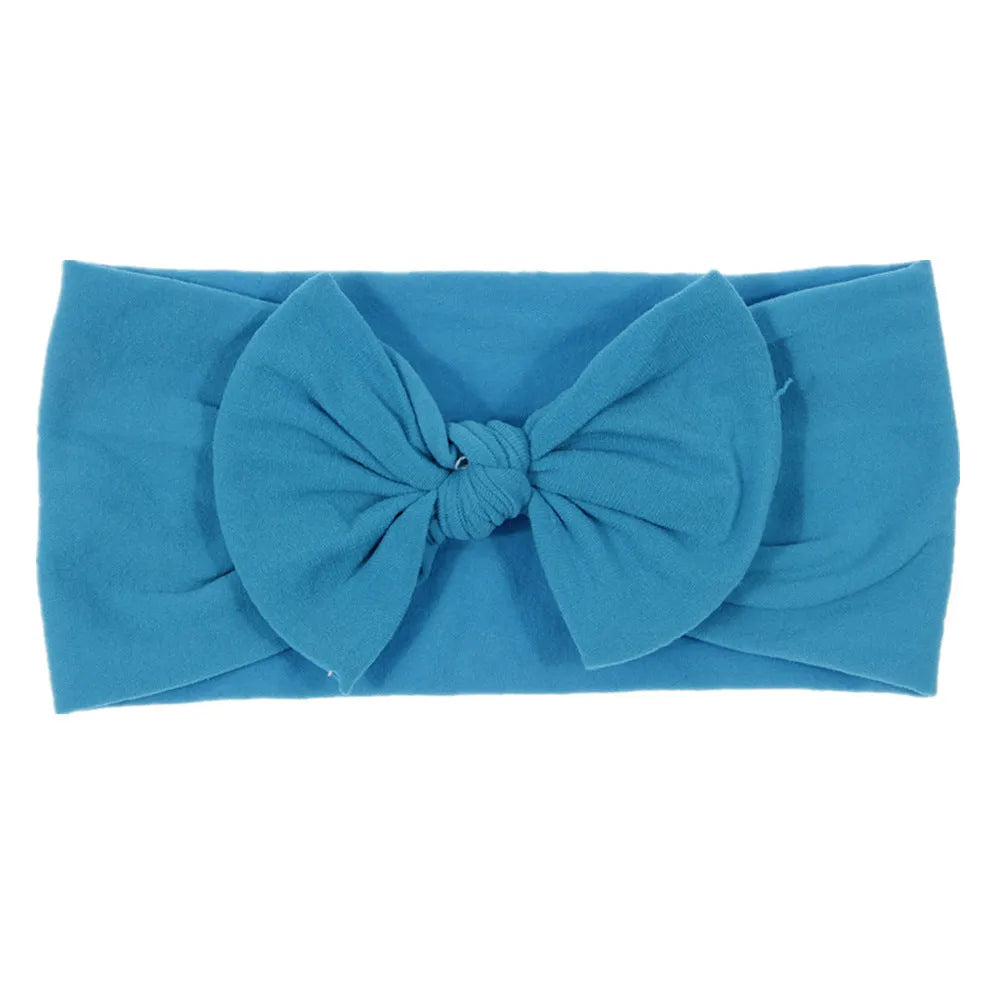 Bohemian children's hairband with wide nylon bow in Army Green, 10.5 x 7.5 cm bow, cloth band