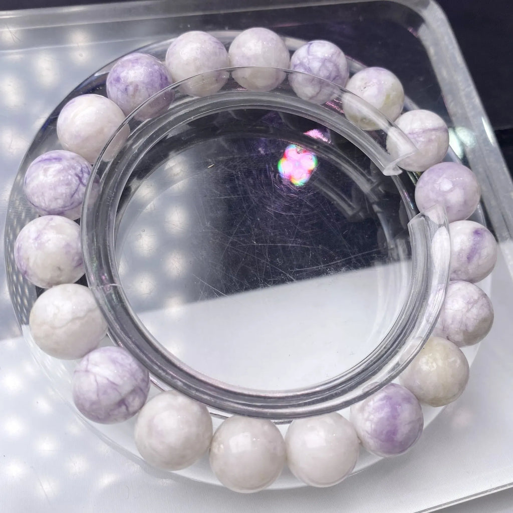 Natural purple turquoise women's bracelet showing bead detail.