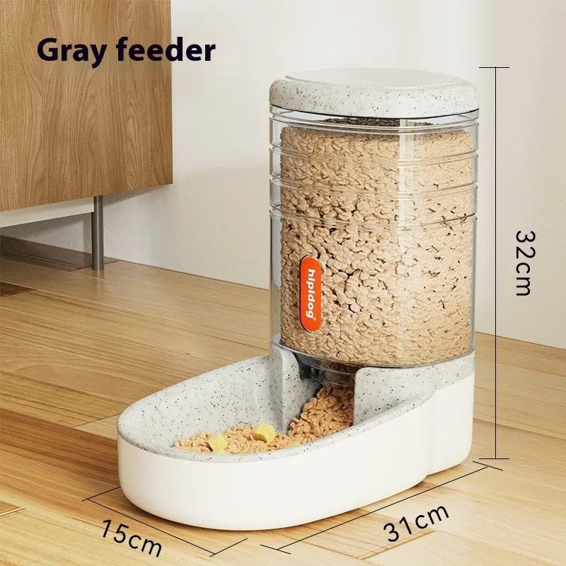 Grey automatic pet water dispenser with 3.8L capacity for cats and dogs