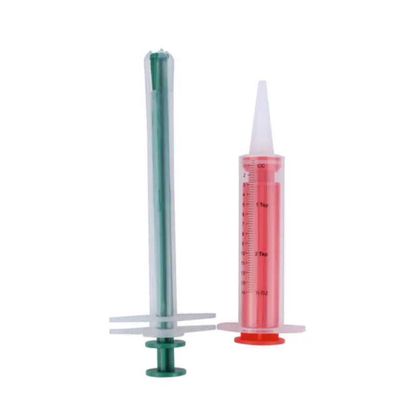 Two reusable pet pill shooter syringes with soft silicone tips, for tablets and capsules
