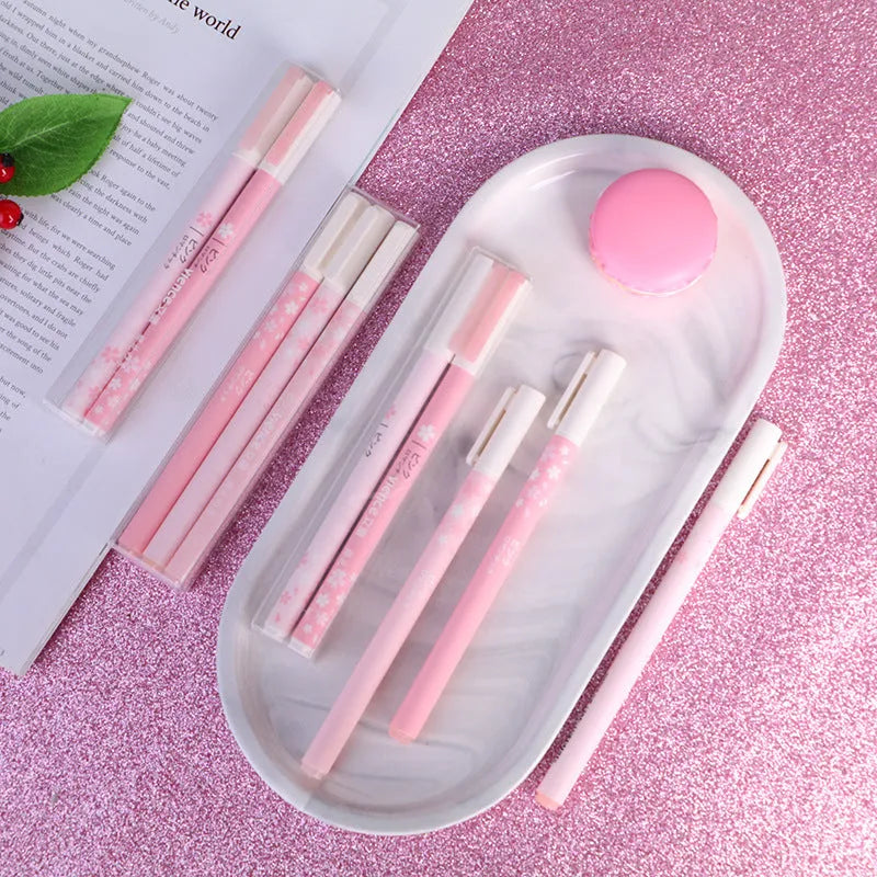 Sakura gel pen set with plastic body and replaceable refills, showing choice of 0.5mm or 0.38mm tip sizes