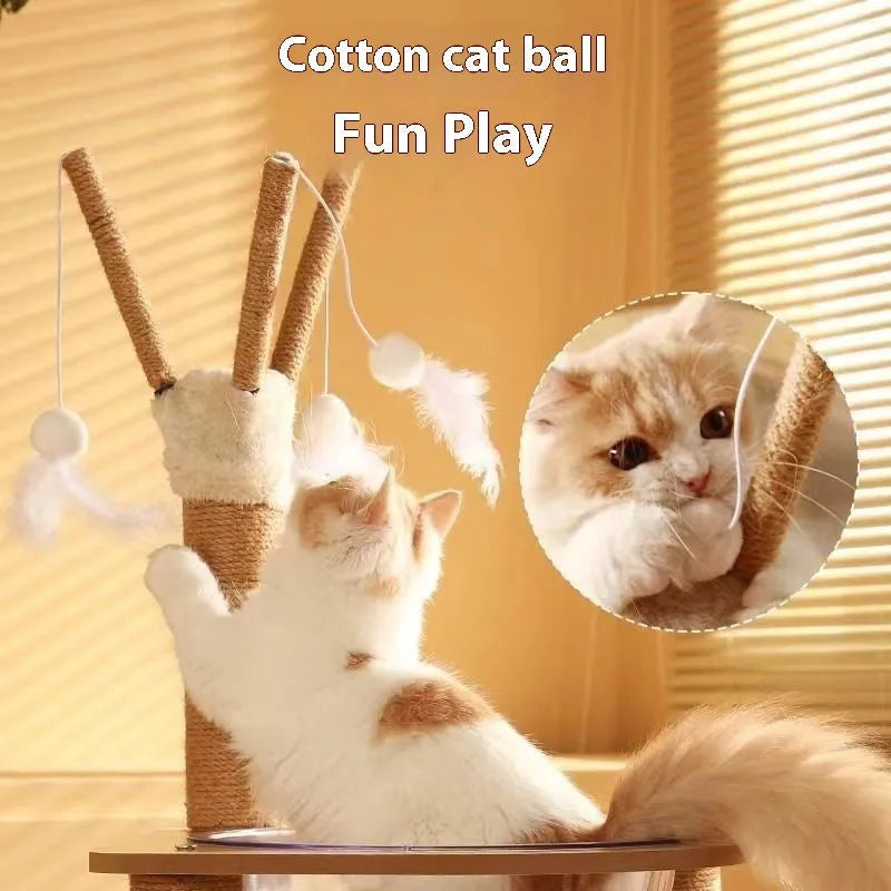Wooden cat climbing frame with space capsule design in luxury colours