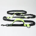 Adjustable pet traction rope dog running belt with waist control in fluorescent green colour