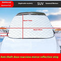 Large SUV winter car cover with aluminium foil material and magnetic edge attachments