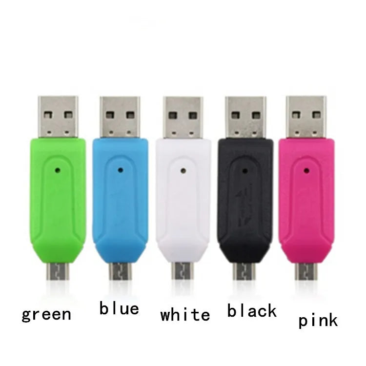 USB 2.0 OTG dual-purpose card reader for Android phones and computers in five colour options