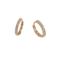 925 silver diamond-embedded geometric round ear ring for women in gold and white gold colour