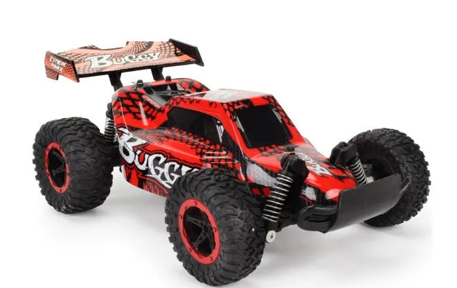 Blue and yellow 1:18 scale remote control off-road car with 2.4Ghz transmitter