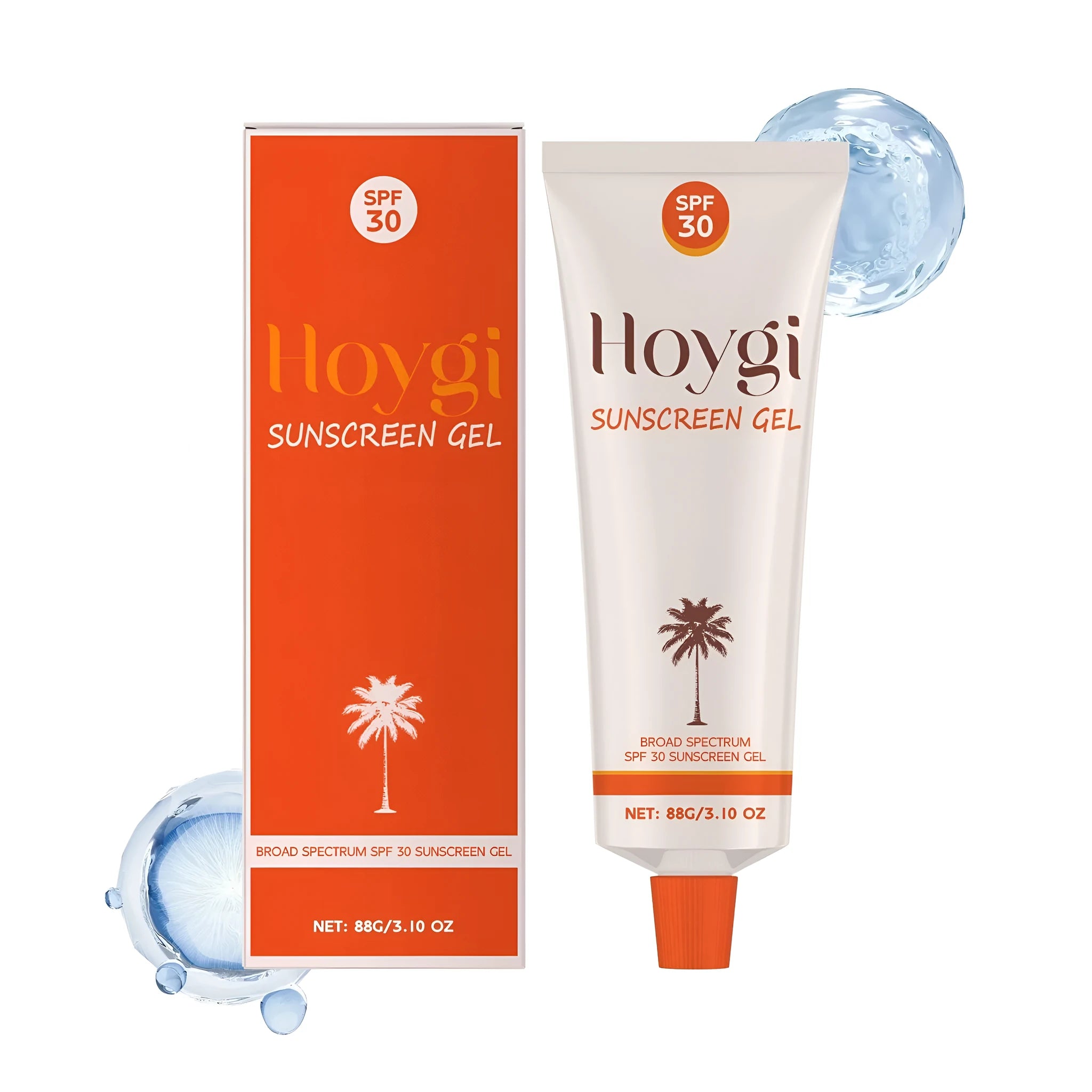 88g jar of moisturising sunscreen gel with broad-spectrum SPF protection ingredients.