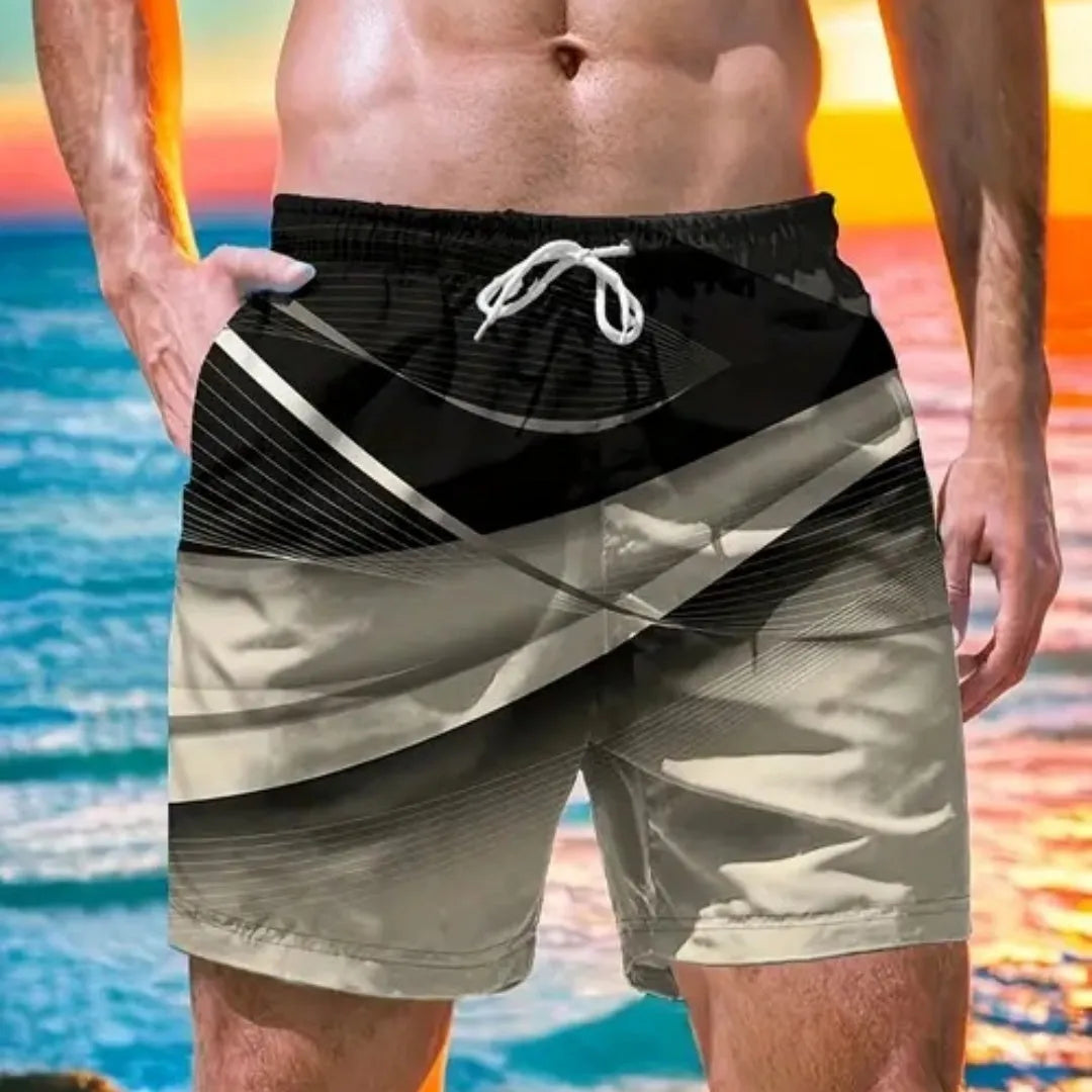 2025 summer men's casual shorts in breathable polyester, simple style, available in multiple colours