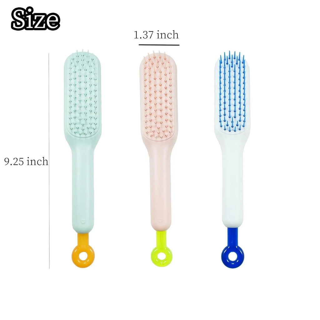 Dual-sided dog grooming brush for small breeds with soft bristles in blue colour