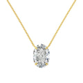 Sterling silver necklace with geometric oval ice flower pendant in gold or platinum plating options