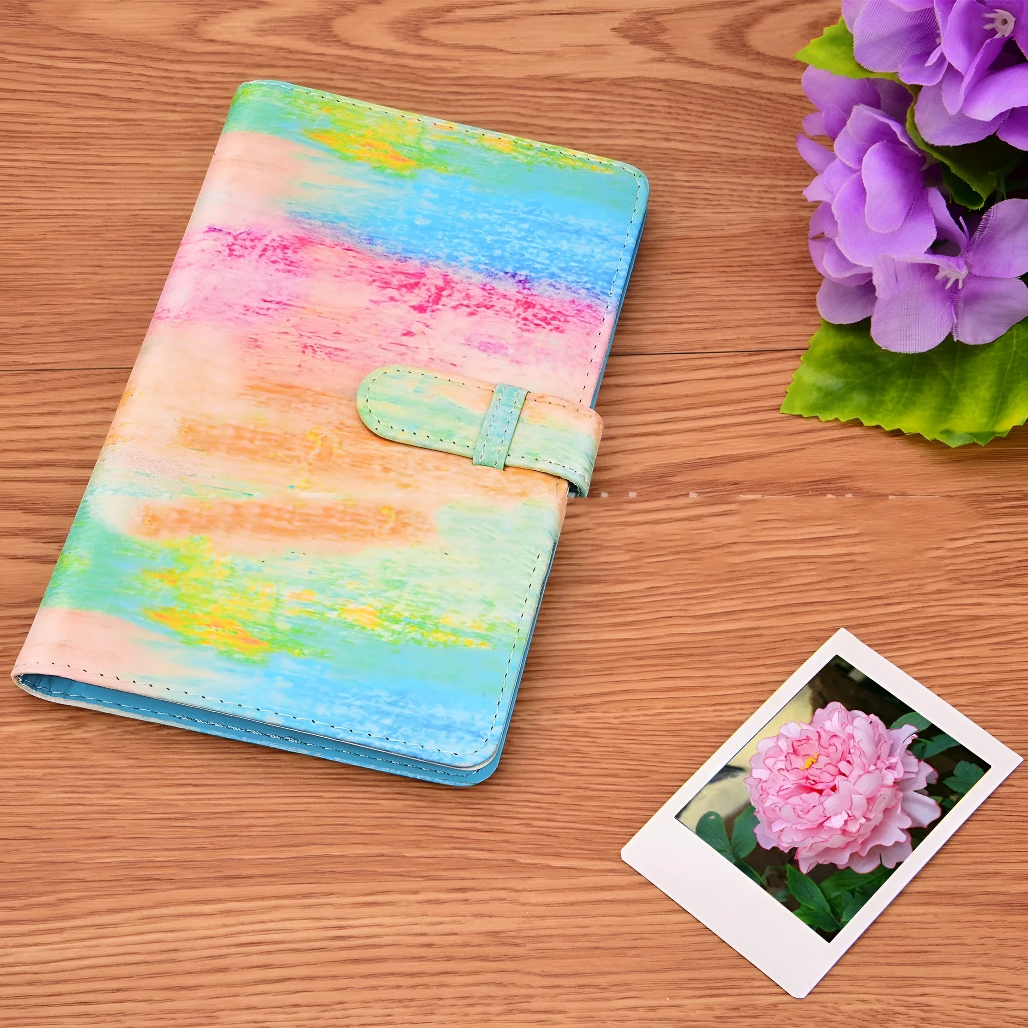 Book-shaped photo album 96 photos three-inch thickness PU cover simple design picture colour