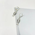 Fishbone pendant necklace with O-shaped chain and matching earrings jewellery set