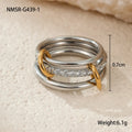 Gold plated stainless steel stackable ring set in three colour options for women
