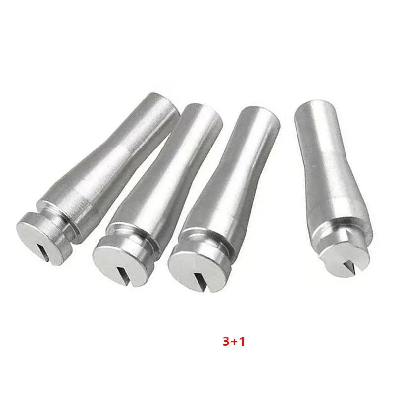 Four silver aluminium auto parts for Ford F-Series truck cab latch repair
