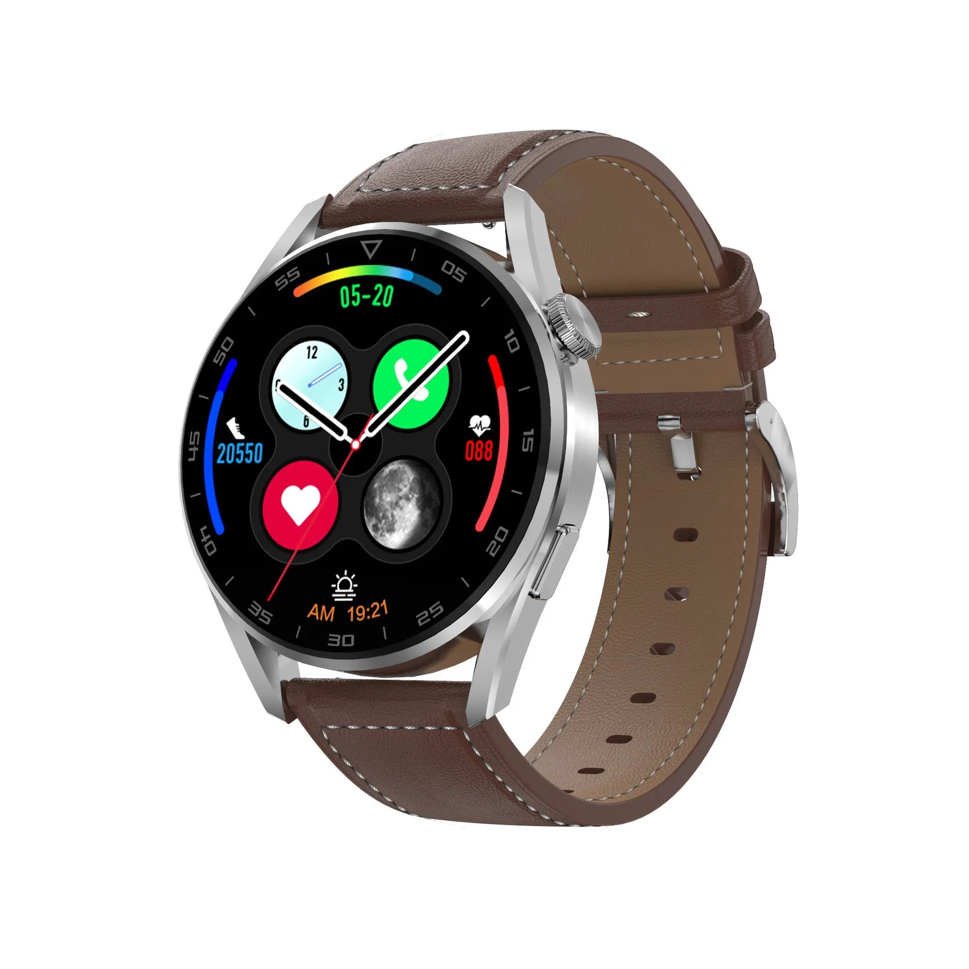 Bluetooth smart watch with call and scan code support on wrist showing 1.3-inch IPS screen