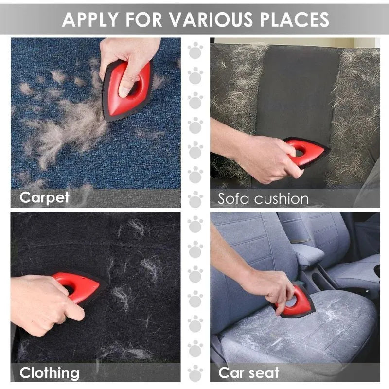 Silicone pet hair removal brush in three colours for cleaning carpets and sofas