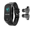 No Chinese N8 smartwatch with Bluetooth headset, touch screen, black TPU strap on wrist for sports use