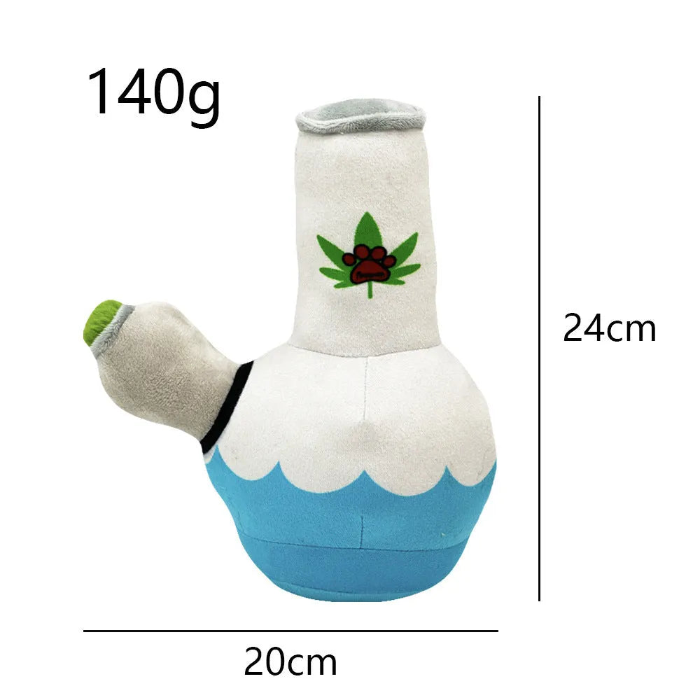 24cm kettle-shaped plush dog toy with picture style design for small and medium dogs