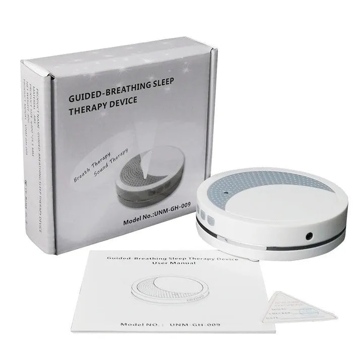 White USB-powered sleep aid device with timing and music functions for insomnia relief