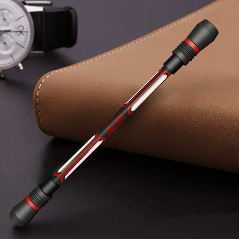 Frosted silica gel anti-slip rotary pen with 0.35mm fine tip showing plastic body and grip detail
