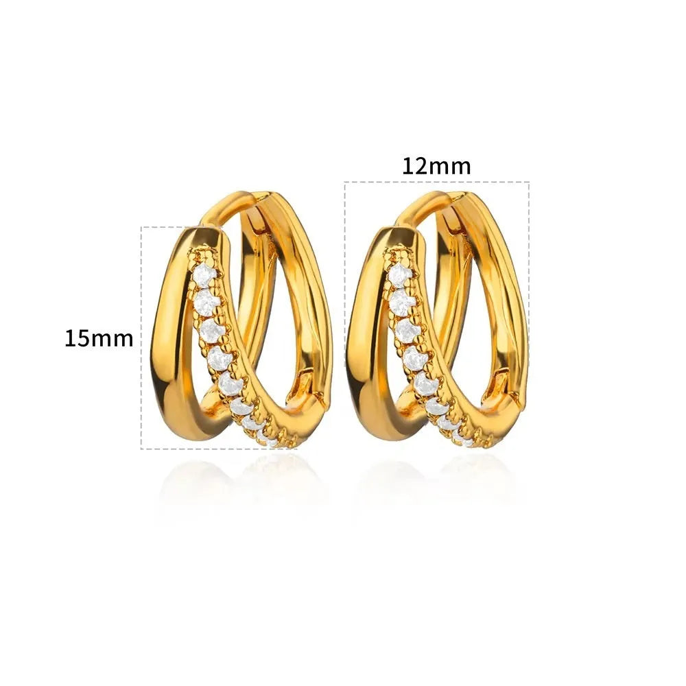 Geometric butterfly and heart-shaped women's earrings in copper with diamond treatment, multiple colours.