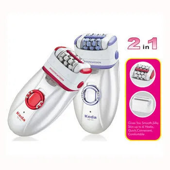 KEDA-216 coloured portable electric hair removal device with USB charger and cleaning brush