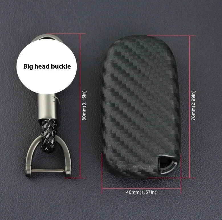 Silicone car key case with carbon fibre pattern for Dodge Chrysler Fiat vehicles