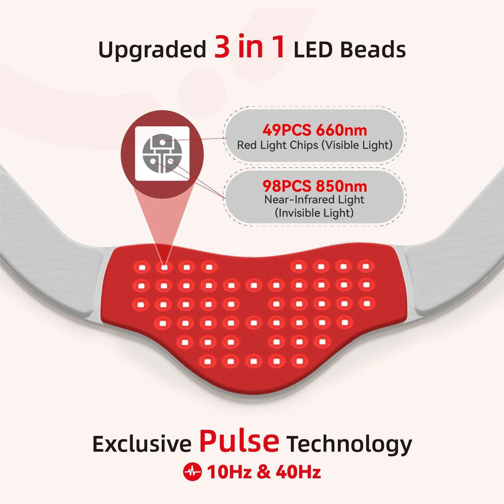Red light hot compress neck mask with controller for cervical vertebra physiotherapy