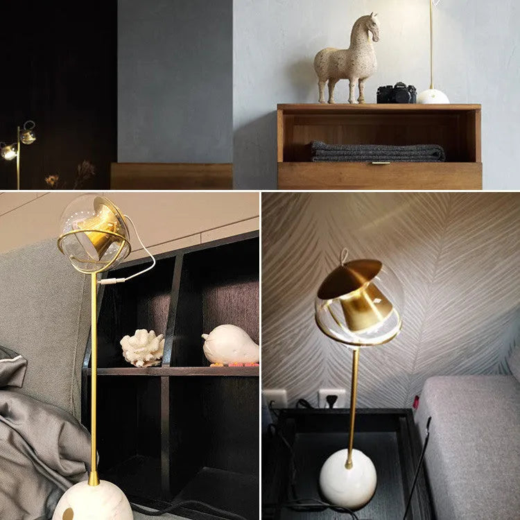 Dimmable desk lamp with creative glass shade and touch switch control