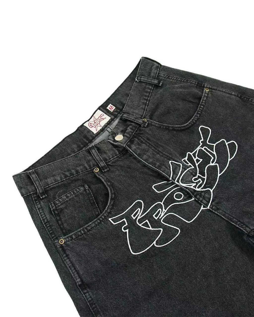 Men's straight cut denim shorts in D36 colour with hip hop style and micro elasticity fabric