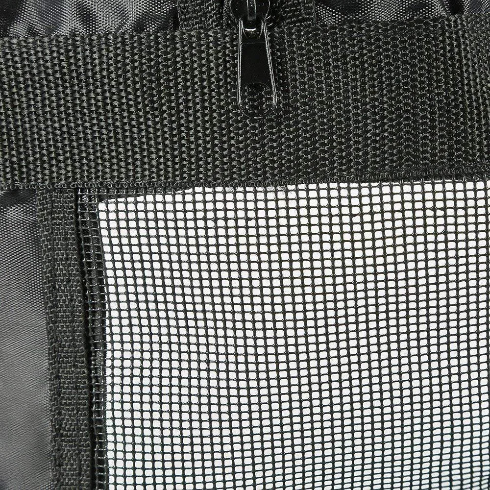 Black anti-scratch cat cleaning bag made from 420D PU Oxford fabric showing folded and expanded states