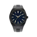Business men's watch with frosted stainless steel case and luminous hands in silver, gold, and black colour options