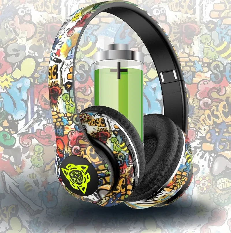 Wireless Bluetooth headset head-mounted design ABS material creative style