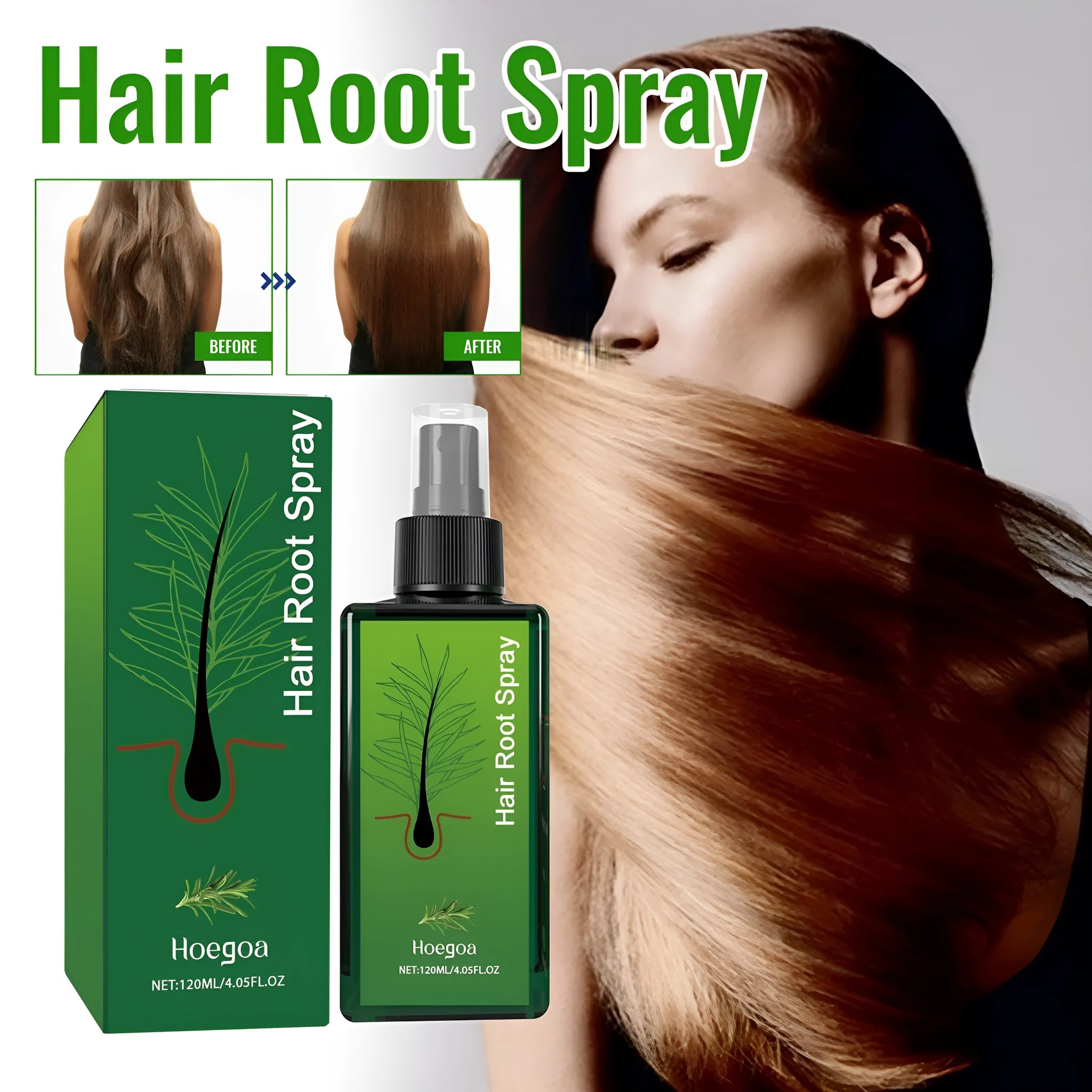 120ml rosemary essential oil dense hair spray bottle with pump.