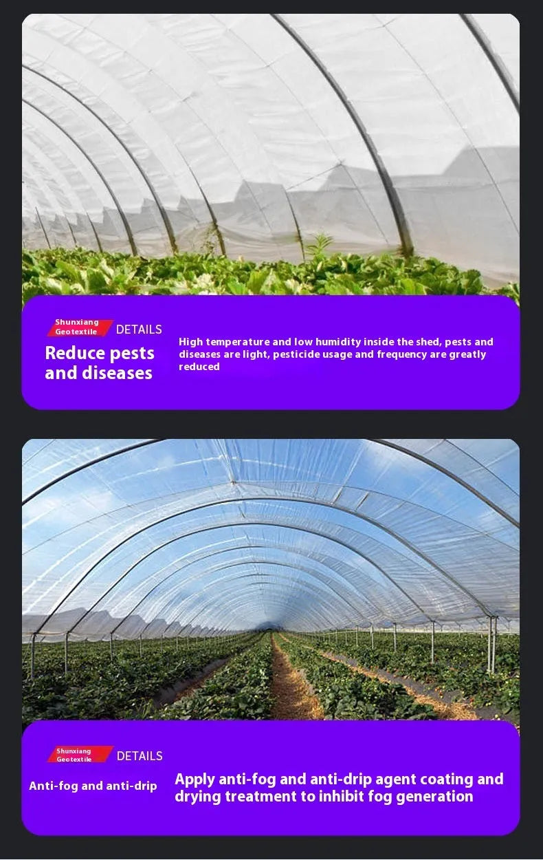Roll of 4x8 metre plastic greenhouse cold film for vegetable shed insulation
