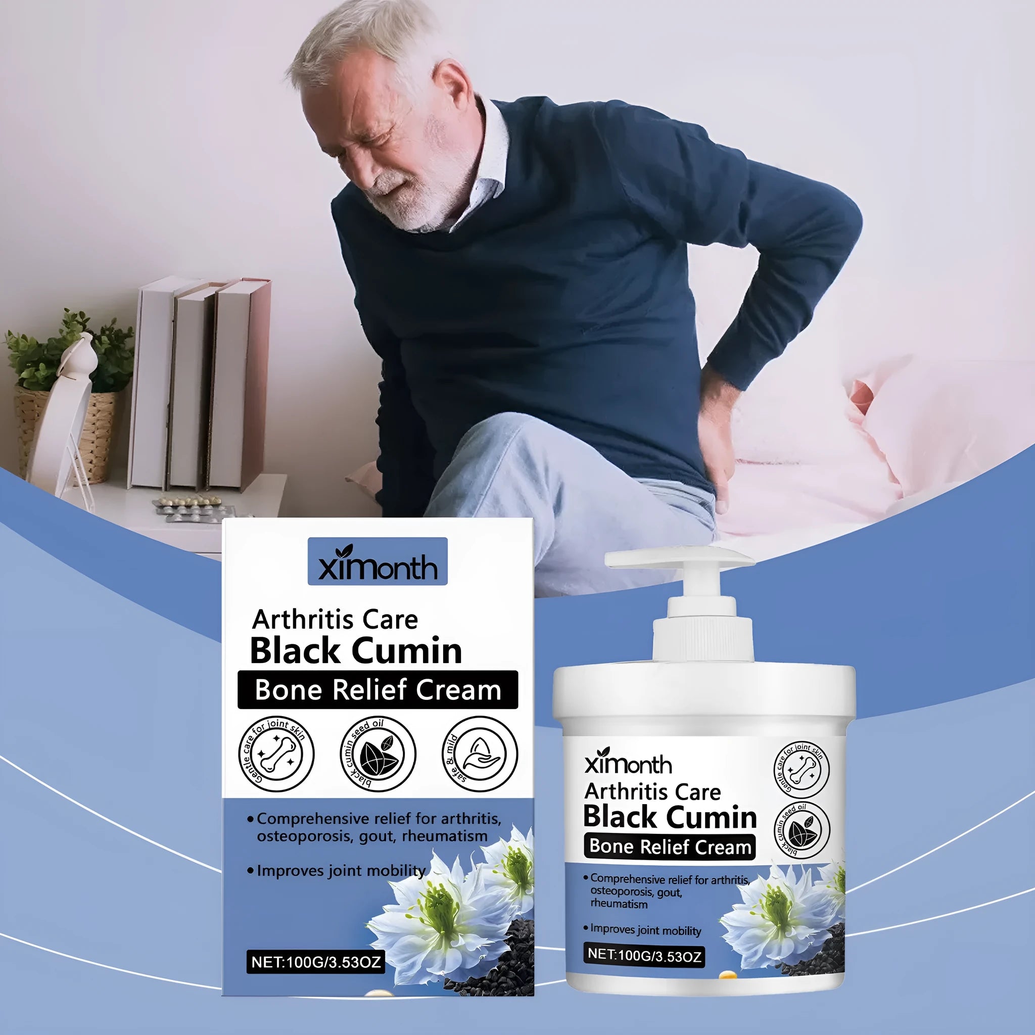 100g tube of joint relief cream with mint leaf and cumin seed oil active ingredients