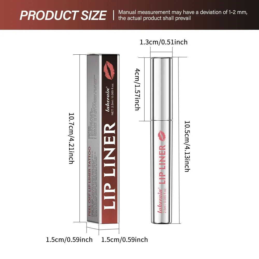 Matte finish pointed toe lip liner pencil in tear and pull design