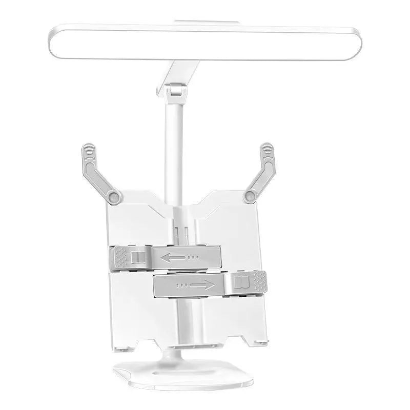 Adjustable desk lamp with three light temperature settings on a bookshelf