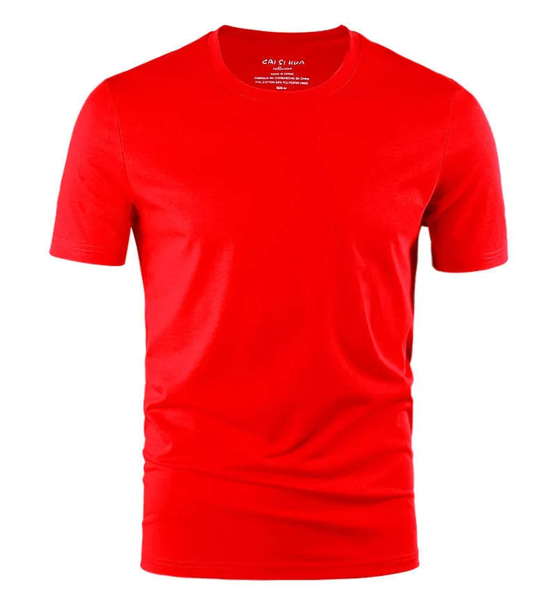 Men's solid colour cotton pullover sweatshirt on a hanger, shown in a light colour.