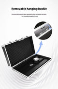 Heavy-duty aluminium flight case for a single guitar effect pedal, shown with butterfly latches open.