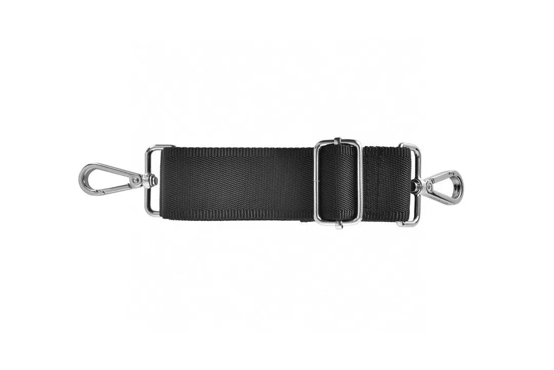 Black Oxford cloth laptop messenger bag with multiple compartments and a lock, shown in 14-inch and 15.6-inch sizes.