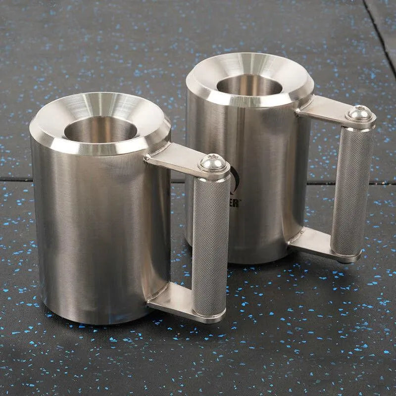 Silver stainless steel dumbbell cup with 8kg cast iron weight for strength training equipment