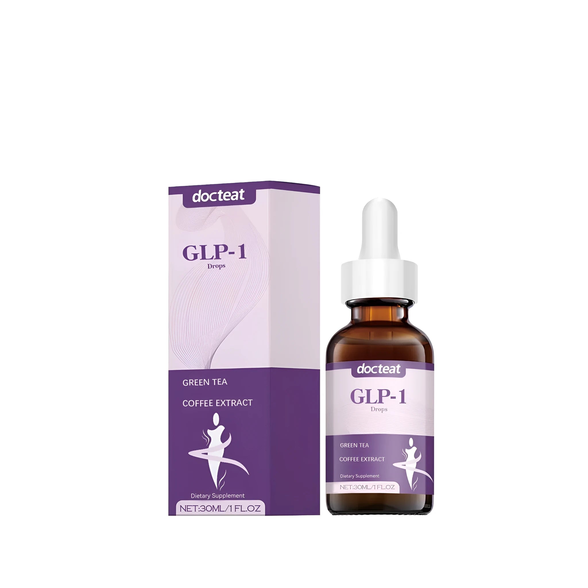 30ml glass dropper bottle of metabolism support liquid supplement drops.