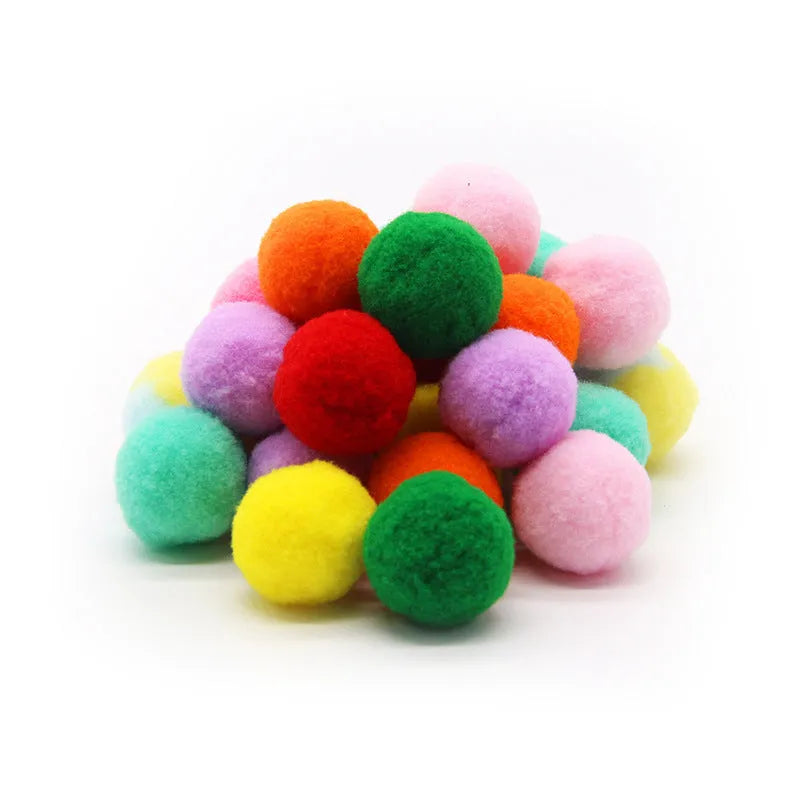 Plush pet toy ball shooter gun with multiple 3cm yarn balls for interactive cat and dog play