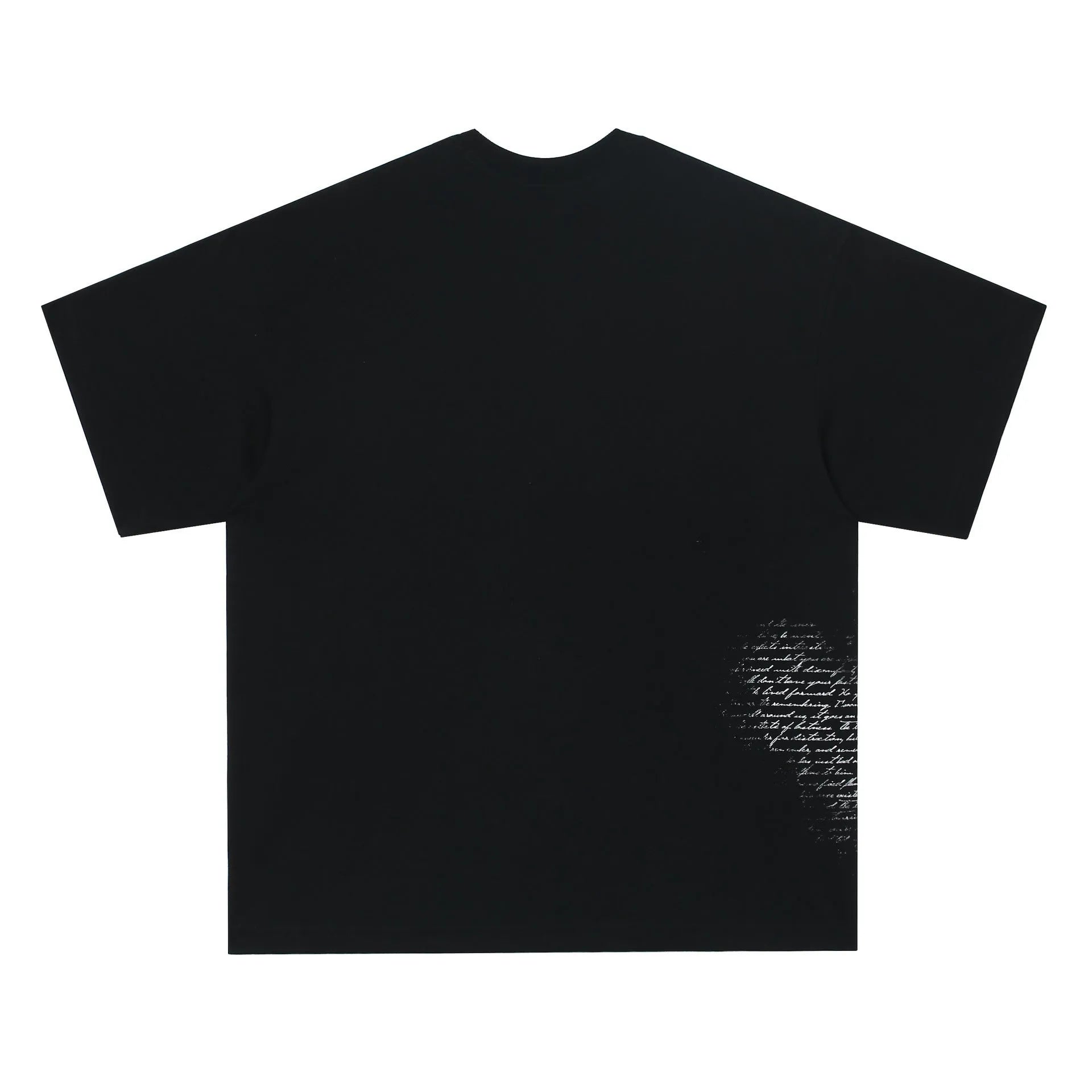Black and white retro hip hop gothic letter print cotton T-shirt with short sleeves